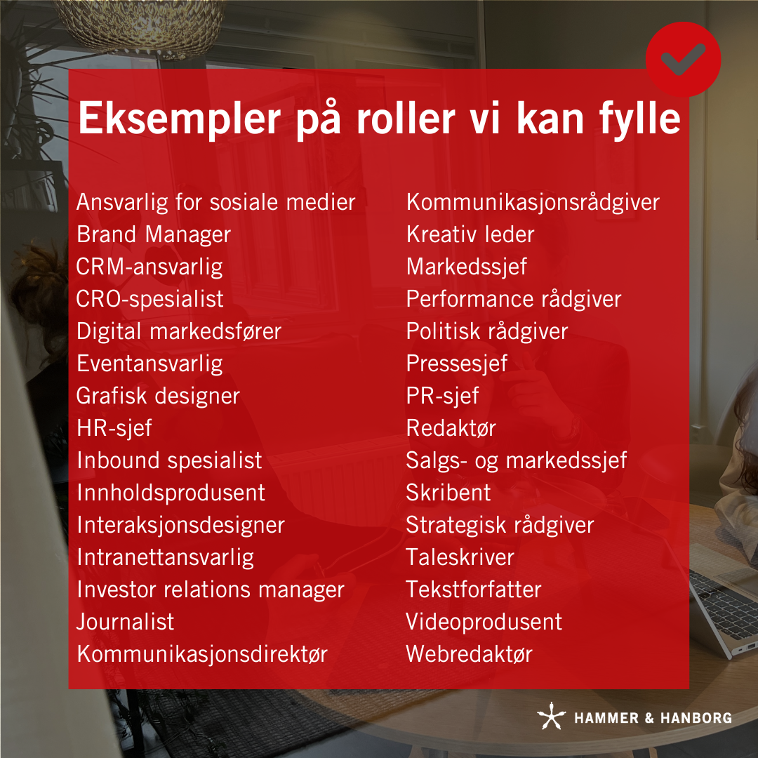 Eksempler på roller vi kan fylle